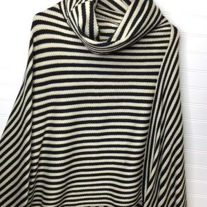 Cowl neck poncho sweater